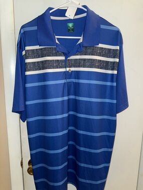 Pro Tour Men's Blue Striped Polo Shirt